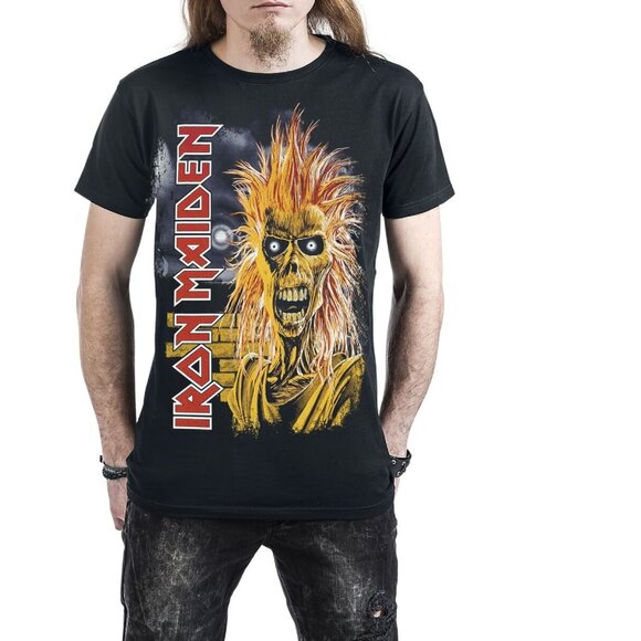 Iron Maiden First Album Track List rock metal Official T-Shirt L NWT - Picture 2 of 5